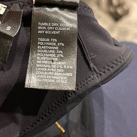 TOTÊME Black Tie Front Recycled Polyamide Blend Triangle Bikini Top Size S NWT - Picture 10 of 13